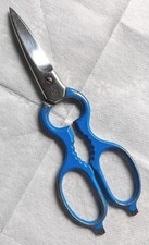 HENCKELS SOLINGEN VINTAGE KRÄUTERSCHERE KÜCHENHILFE BLAU ROSTFREI  GEBRAUCHT