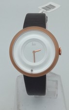 Leumas Koeln Armbanduhr,Edelstahl,braunes Lederband,die Uhr läuft