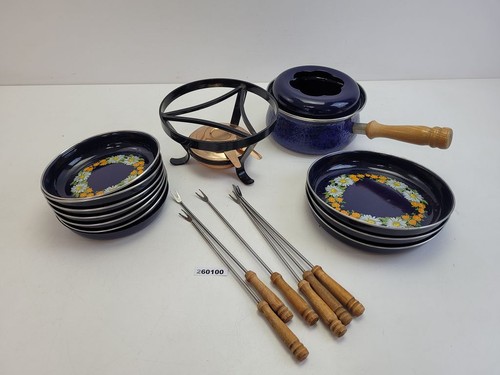 Fondue set teller brenner - set,