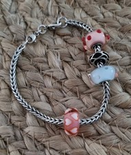 Trollbeads Armband 18 cm mit 4 Trollbeads 
