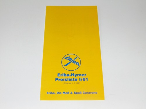 Eriba hymer caravan preisliste - eriba,