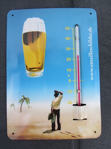 Blechschild mit thermometer - blechschild,