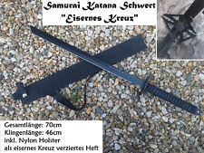 NEU Samurai Katana Schwert eisernes Kreuz schwarz 70cm groß für Cosplay Sammler