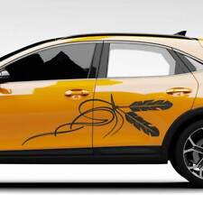 Aufkleber Federn Pinstripes Abstrakt Ranke Auto Dekor Autoaufkleber #1085-120