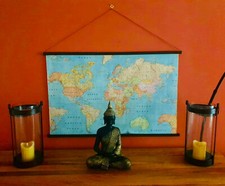 Weltkarte Stoff Poster