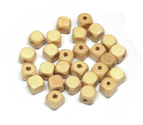200 holzperlen würfel 10mm - 200,