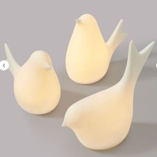 3 Keramik Vögel mit LED
