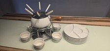 Fondue Set für 6 Personen mit Häppchentellern und Soßenschüsseln