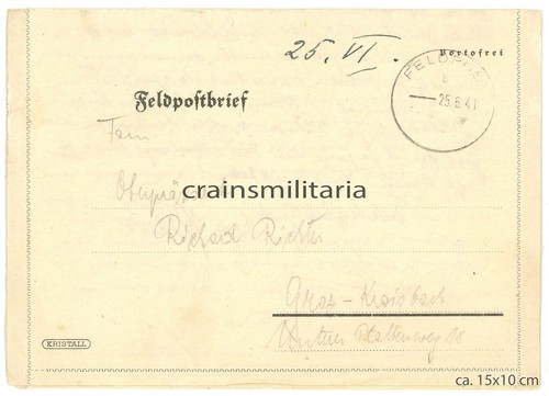 Orig feldpost brief - orig., 44.id