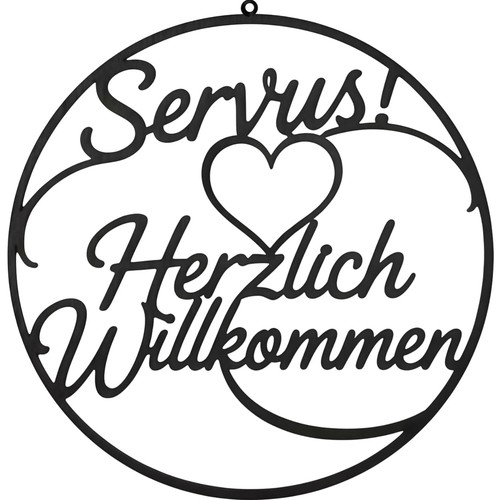 Willkommensschild holz rund - holz,