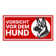 Warnung vor dem Hund Hinweisschild 30x15 cm wetterfest Hundeschild Außenbereich
