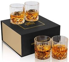Whiskey Gläser 4er Set Kristall Whiskyglas 300 ml
