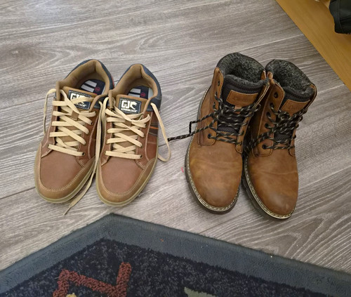 Herren leder stiefelette braun - leder,