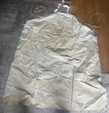Metzger Schürze Gummi weiß stark gebraucht, ohne Löcher Schlachter Fleischer