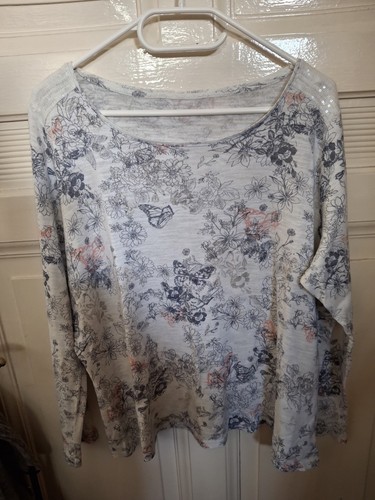 Weiß buntes langarmshirt mit - weiß/buntes,