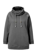 Ulla Popken Damen große Größen Sweatshirt weiter Stehkragen Taschen