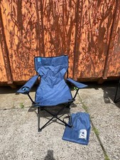 Falt-Sessel / Angel-Sessel / schwarzes Gestell / Bezug blau / stabil / gebraucht