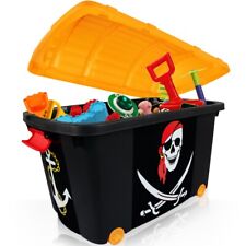 Aufbewahrungs Box Rollen Spielzeug Kiste Kinder Korb Outdoor Pirat Schatztruhe
