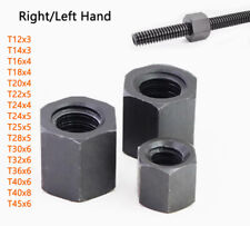 45# Stahl Gewindespindel Sechskantmutter T12-T45 Rechts/Links Trapezgewinde Blei
