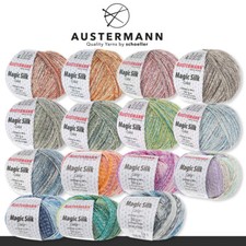 Austermann 50 g Magic Silk Color Wolle Seide Stricken Häkeln 15 Farben