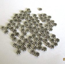 97  Indische oxidierte Silber  Beads - altsilber Look Blume 5,7 mm