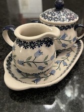 Original Bunzlauer Keramik Milch-Zucker-Set