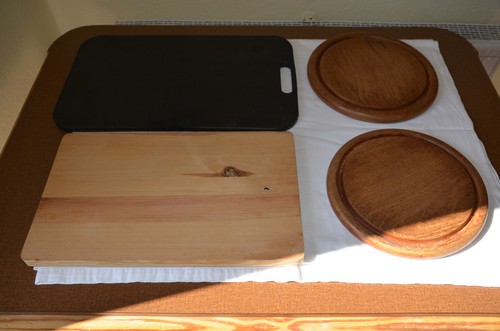 Runde teak brettchen 1x - brettchen,