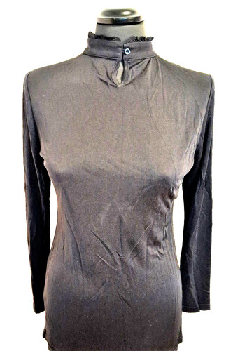 Jersey damen hemd - jersey, schwarz