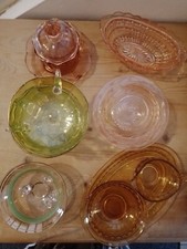 Konvolut Buntglas Tassen, Schalen, Tablett etc., ca. 1950-1960