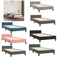 Samt Bettgestell mit Kopfteil Lattenrost Polsterbett Bett Schlafzimmerbett