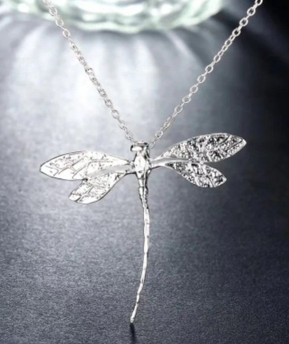 Halskette silber libelle - halskette,