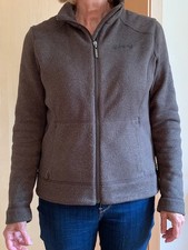 Fleece Jacke Schöffel braun meliert mit Taschen Größe M