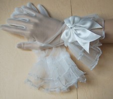 Brauthandschuhe Gloves Handschuhe Brautschmuck Hochzeit schwarz weiß elbenbein