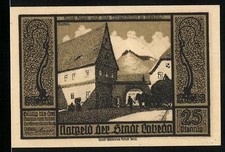 Notgeld Lobeda 1921, 25 Pfennig, Altes Haus u. alte Toreinfahrt, Herrensitz, So 