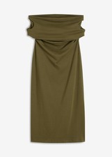 Carmenkleid Gr. 44/46 Dunkeloliv Damen-Midi-Kleid Abendkleid Partykleid Neu