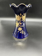 Bavaria Porzellan Retsch - Vase Höhe 23,5 cm - Kobalt blau - 24 Karat Gold Nr.1