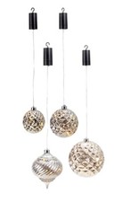 Weihnachtskugel LED leuchtend silber hängend Zapfen Leuchtkugel Weihnachtsdeko