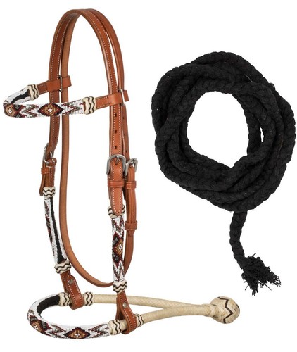 Bosal set cuoio con mecate - set,