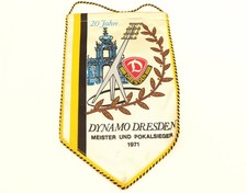 schöner DDR Wimpel 20 Jahre Dynamo Dresden Fussballverein Meister u Pokalsieger 