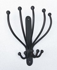 Wie neu: Garderoben Haken Schmiede Eisen 2x 5er Haken Wandhaken schwarz