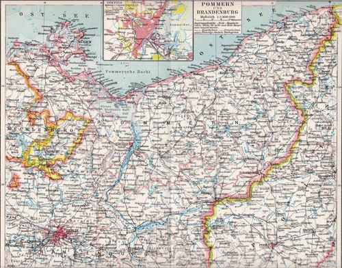 Landkarte grenzkoloriert