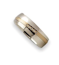 Eheringe Trauringe 585 er Gold Massiv Gelb/Weißgold ca.0,06ct Brillanten