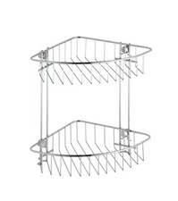 WENKO Eck Regal 2 Etagen Schraub- und Haftbefestigung WC Bad Aufbewahrung