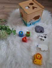 Motorikwürfel Holz Baby Kind Tiere Klötze Tchibo Montessori Spielzeug Klein