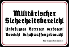 Blechschild 20x30cm gewölbt