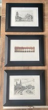 3 Bleistiftzeichnungen inklusiver schwarzer Bilderrahmen