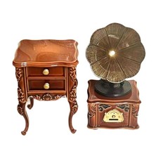 Puppenhaus Miniatur Grammophon Mit Schrank 1:12 Retro Für Fotografie