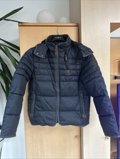Herrn Jacke Mit Abnehmbarer Kapuze Blau/grau Größe S Nagano Vintage