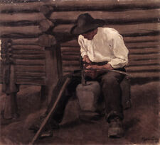 Der Dengler - erste Fassung Albin Egger-Lienz Sense dengeln H A3 0547