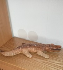 Krokodil aus Holz - Afrikanische Handarbeit